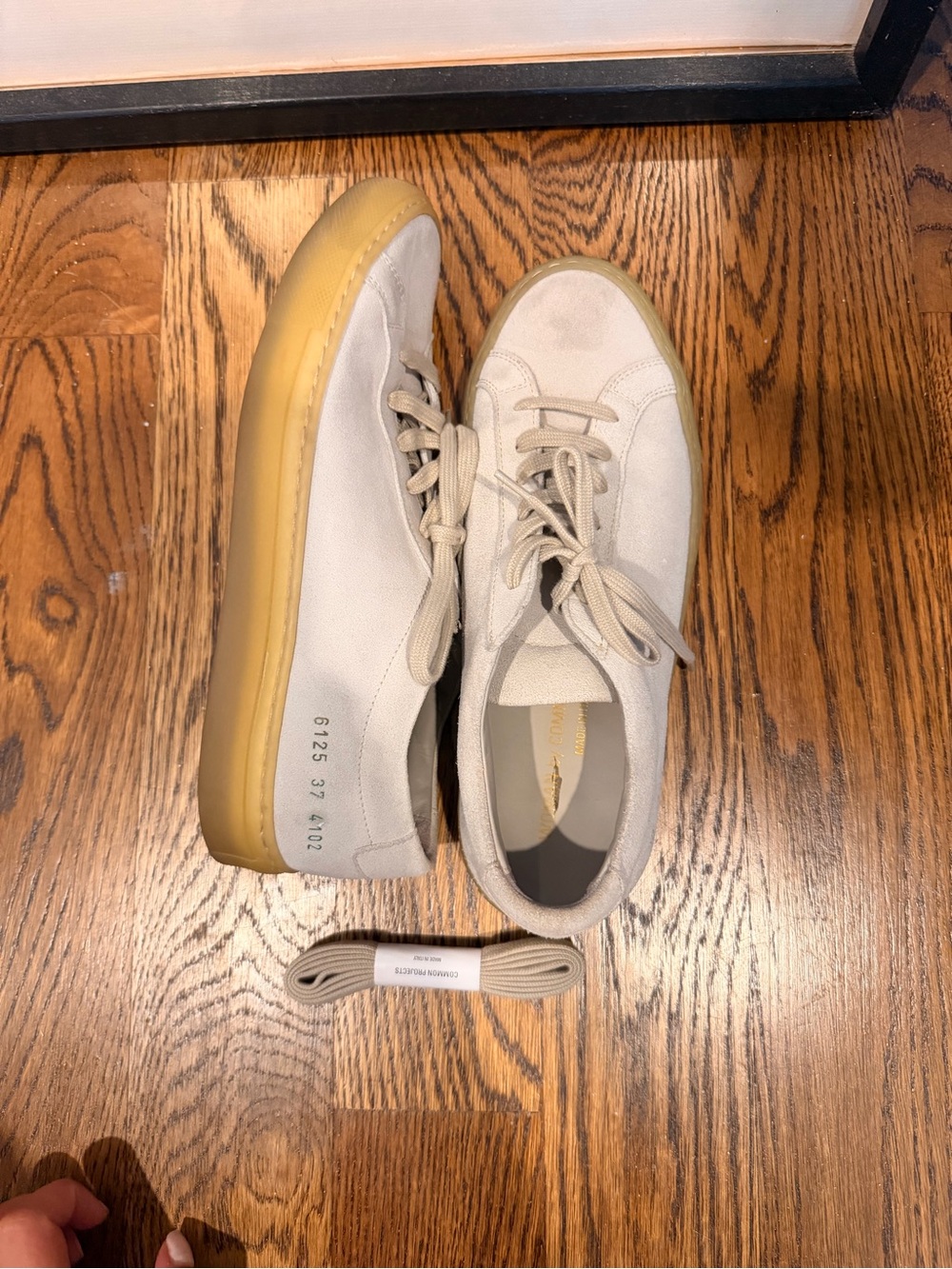 Common Projects Low-Top Sneakers in Beige with Gum Sole